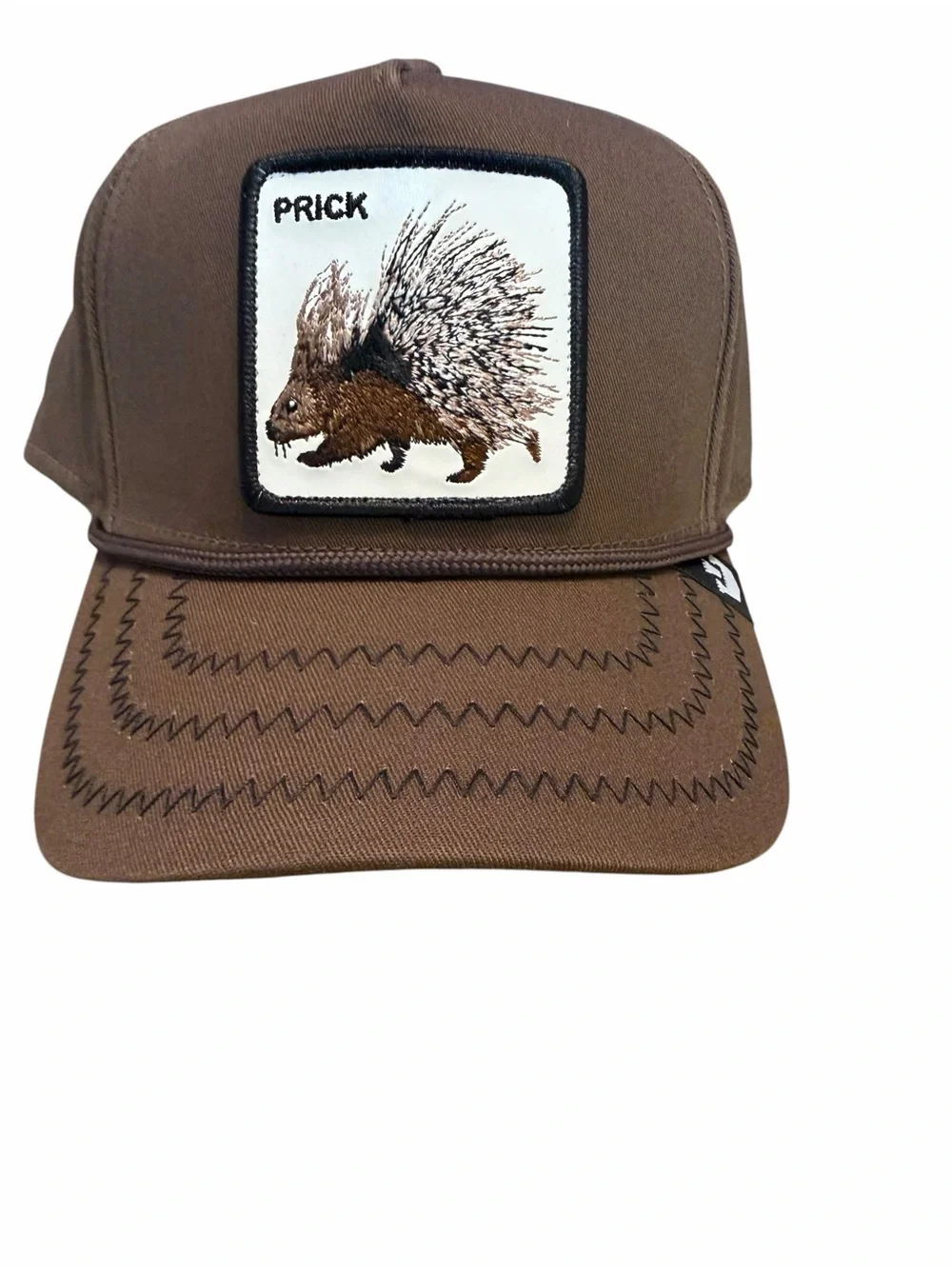 Porcupine Prick Retro Goorin Bros The Farm Brown Trucker Hat NWT